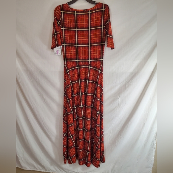 LuLaRoe Ana Women's Medium Plaid Long Maxi Dress New with Tags. 18 inches armpit - Picture 3 of 3